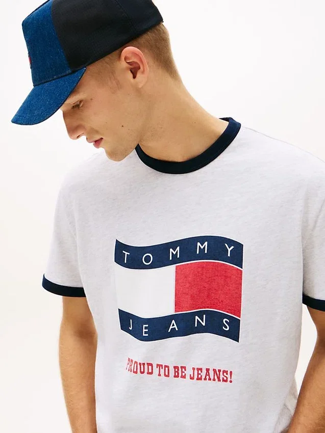 Tommy Jeans Wavy Flag Ringer T-Shirt Tommy Jeans Wavy Flag Ringer T-Shirt
