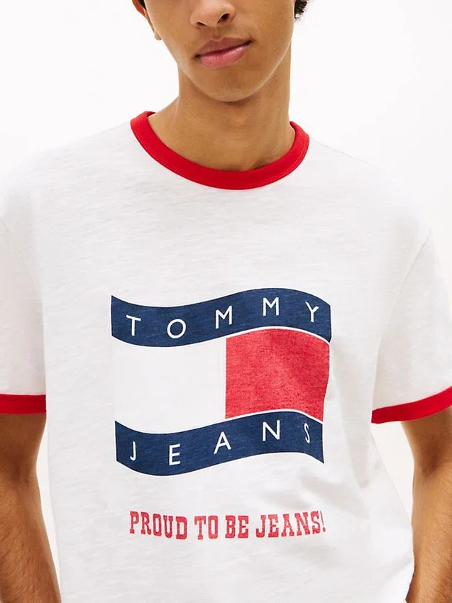 Tommy Jeans Wavy Flag Ringer T-Shirt Tommy Jeans Wavy Flag Ringer T-Shirt