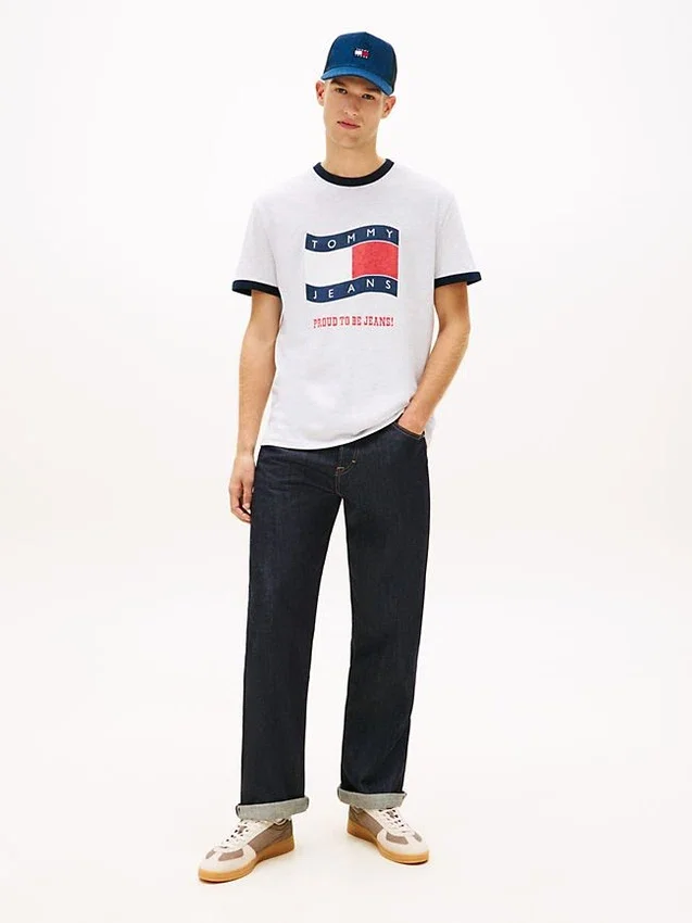 Tommy Jeans Wavy Flag Ringer T-Shirt Tommy Jeans Wavy Flag Ringer T-Shirt