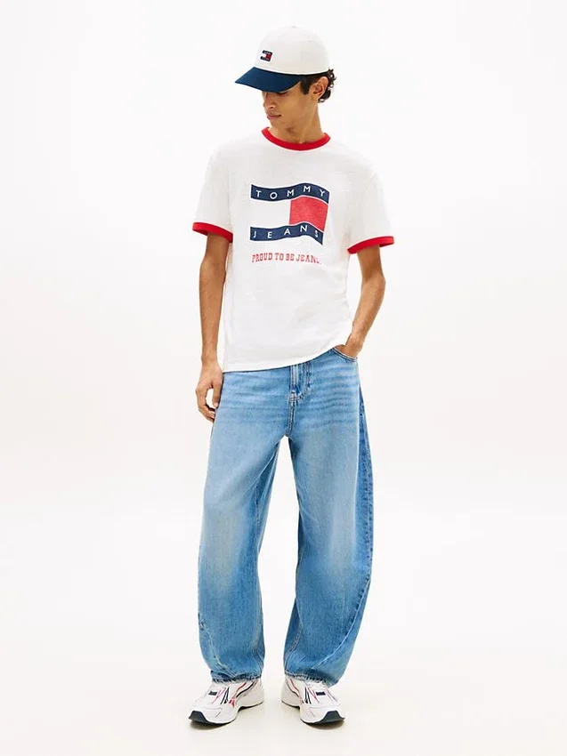 Tommy Jeans Wavy Flag Ringer T-Shirt Tommy Jeans Wavy Flag Ringer T-Shirt