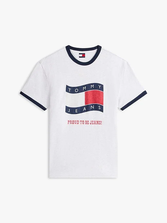 Tommy Jeans Wavy Flag Ringer T-Shirt Tommy Jeans Wavy Flag Ringer T-Shirt