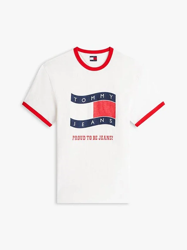 Tommy Jeans Wavy Flag Ringer T-Shirt Tommy Jeans Wavy Flag Ringer T-Shirt
