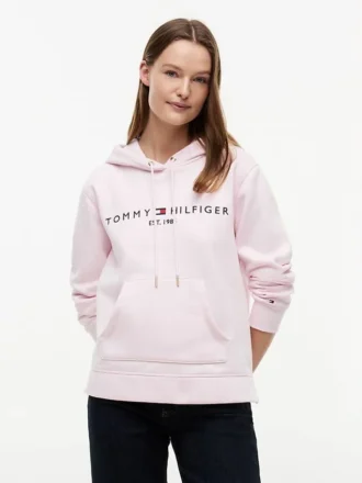 Tommy Logo Fleece-Hoodie