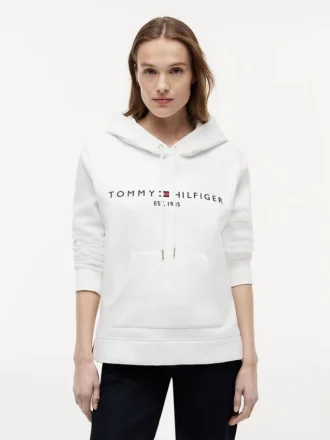 Tommy Logo Fleece-Hoodie