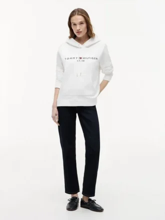 Tommy Logo Fleece-Hoodie