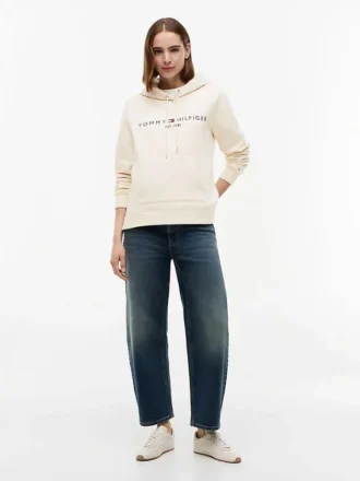 Tommy Logo Fleece-Hoodie