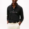Tommy Logo Sweatshirt mit Viertelreißverschluss Tommy Logo Sweatshirt mit Viertelreißverschluss
