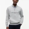 Tommy Logo Sweatshirt mit Viertelreißverschluss Tommy Logo Sweatshirt mit Viertelreißverschluss