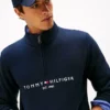 Tommy Logo Sweatshirt mit Viertelreißverschluss Tommy Logo Sweatshirt mit Viertelreißverschluss