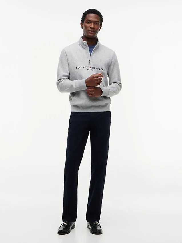 Tommy Logo Sweatshirt mit Viertelreißverschluss Tommy Logo Sweatshirt mit Viertelreißverschluss