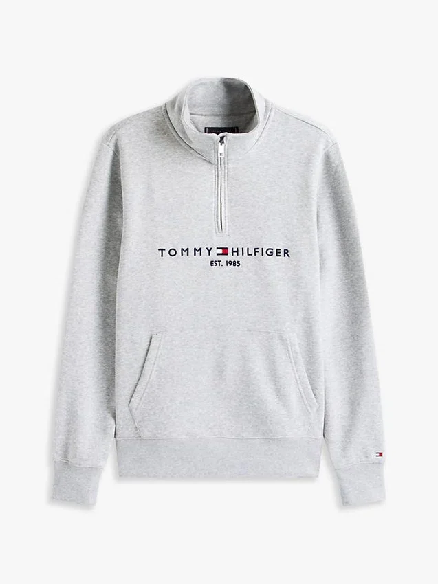 Tommy Logo Sweatshirt mit Viertelreißverschluss Tommy Logo Sweatshirt mit Viertelreißverschluss