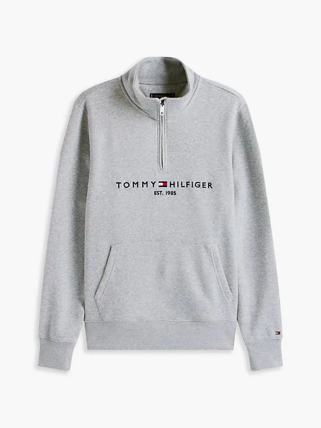Tommy Logo Sweatshirt mit Viertelreißverschluss Tommy Logo Sweatshirt mit Viertelreißverschluss