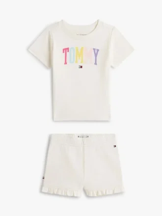 Tommy-Logo-T-Shirt- und Shorts-Set für Babys
