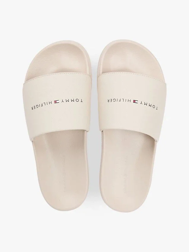 Tommy Logo Textured Pool Slide Tommy Logo Textured Pool Slide