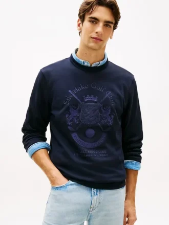 Tonal Club Logo Intechno Knit Sweatshirt