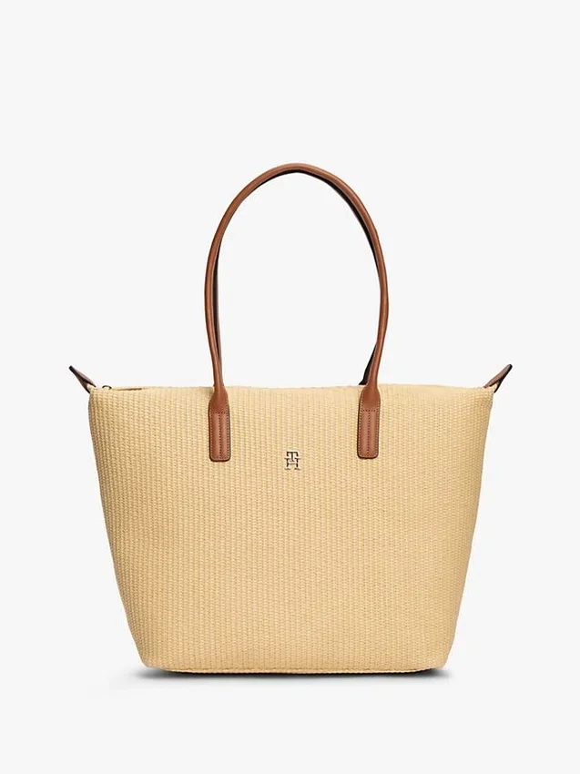 Tote-Bag aus Raffia mit Monogramm-Logo Tote-Bag aus Raffia mit Monogramm-Logo