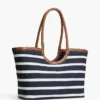 Tote-Bag mit Schriftzug-Monogramm und bretonischen Streifen Tote-Bag mit Schriftzug-Monogramm und bretonischen Streifen