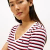 V-Ausschnitt-Streifen-T-Shirt V-Ausschnitt-Streifen-T-Shirt