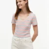 V-Ausschnitt-T-Shirt „Favorite“ mit Streifen V-Ausschnitt-T-Shirt „Favorite“ mit Streifen