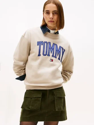 Varsity Tommy Logo Rundhals-Sweatshirt