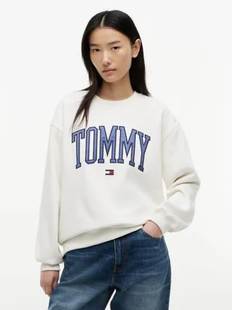 Varsity Tommy Logo Sweatshirt mit Rundhalsausschnitt