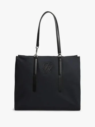 Wasserabweisende Tote-Bag mit Schriftzug-Monogramm