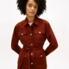 Wasserabweisende Utility-Jacke mit Gürtel Wasserabweisende Utility-Jacke mit Gürtel