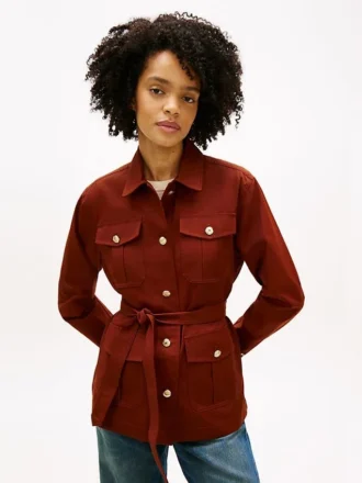 Wasserabweisende Utility-Jacke mit Gürtel