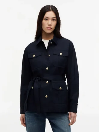 Wasserabweisende Utility-Jacke mit Gürtel