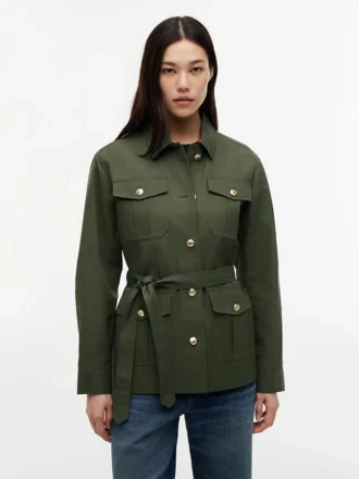 Wasserabweisende Utility-Jacke mit Gürtel