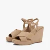 Wedge-Sandale aus Wildleder mit gekreuzten Riemen Wedge-Sandale aus Wildleder mit gekreuzten Riemen