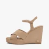 Wedge-Sandale aus Wildleder mit gekreuzten Riemen Wedge-Sandale aus Wildleder mit gekreuzten Riemen