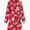 Wickelkleid aus Crêpe mit Blumenprint Wickelkleid aus Crêpe mit Blumenprint