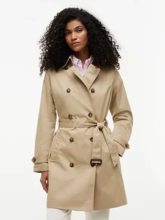 Zweireihiger Trenchcoat mit Gürtel